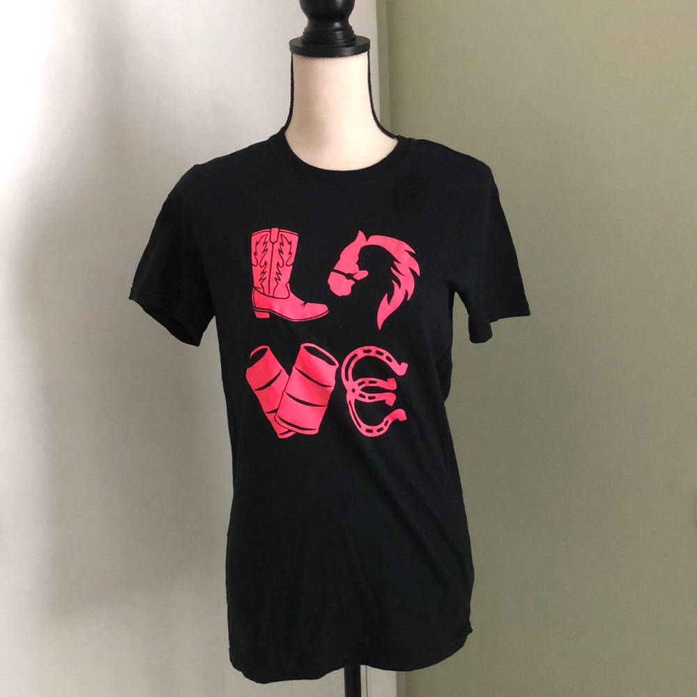 ❤️3X20 Women’s Black/ Fuchsia  Cowboy Graphic Tee | S